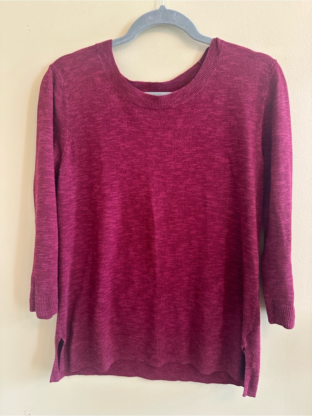 GAP Women’s Crewneck Knit Top in Burgundy Size Medium 1028 - Picture 3 of 9